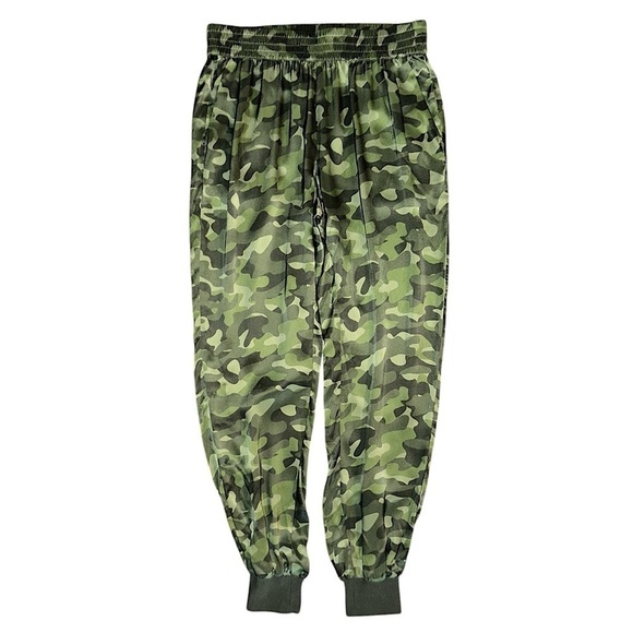 CAMI NYC Revolve The Sadie Pant in Camo Green 100% Silk Pull On Joggers XS - Picture 3 of 12